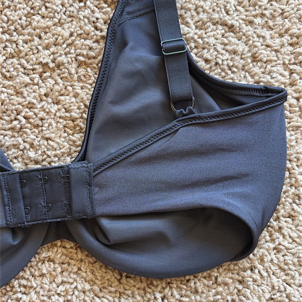 Lilyette by Bali Black Minimizer Plunge Into Comfort Keyhole Underwire Bra 34DD - Picture 10 of 12